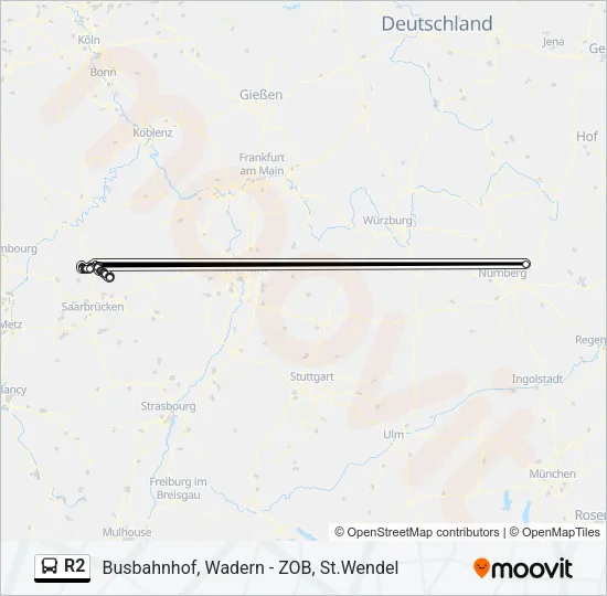 R2 Bus Line Map