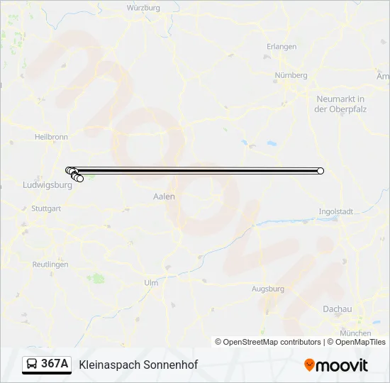 367A Bus Line Map