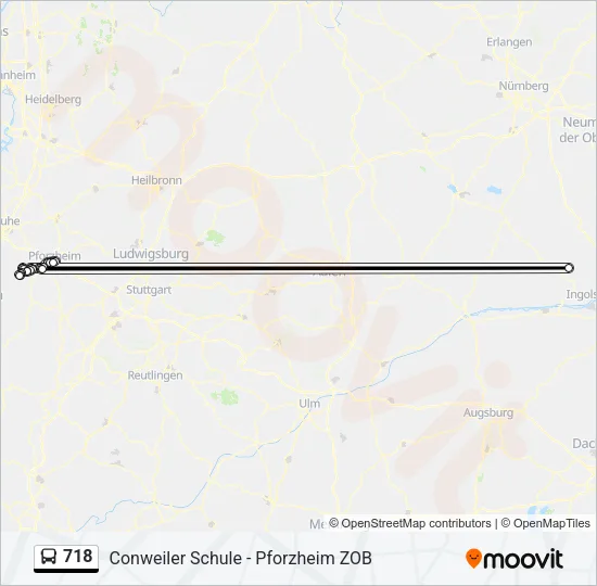 718 Bus Line Map