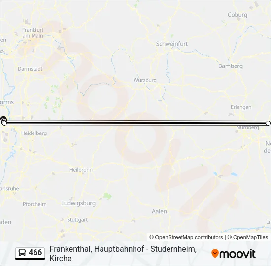 466 Bus Line Map
