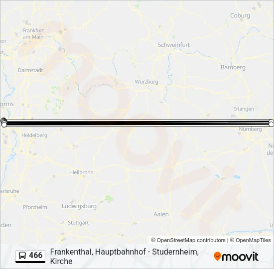 466 Bus Line Map