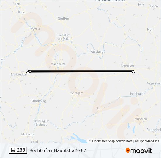 Автобус 238: карта маршрута