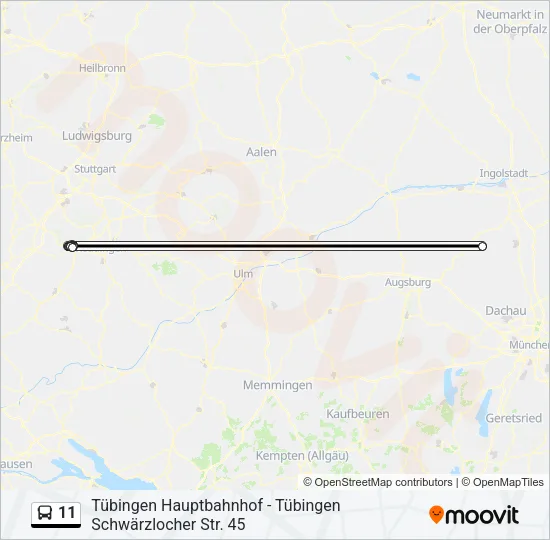 Автобус 11: карта маршрута