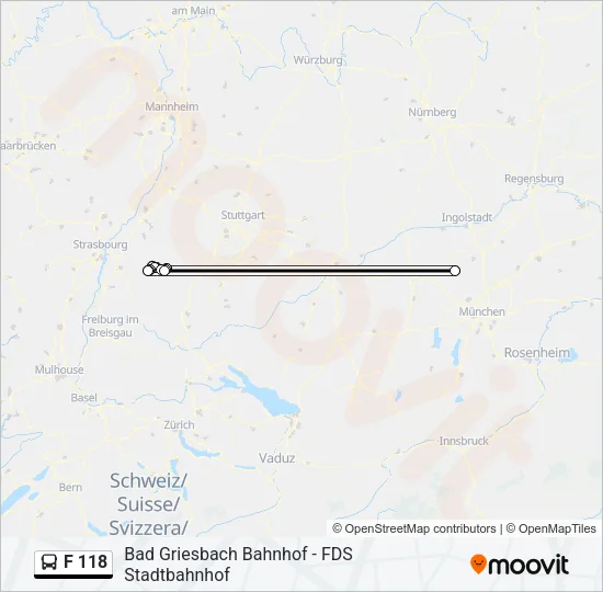 F 118 Bus Line Map