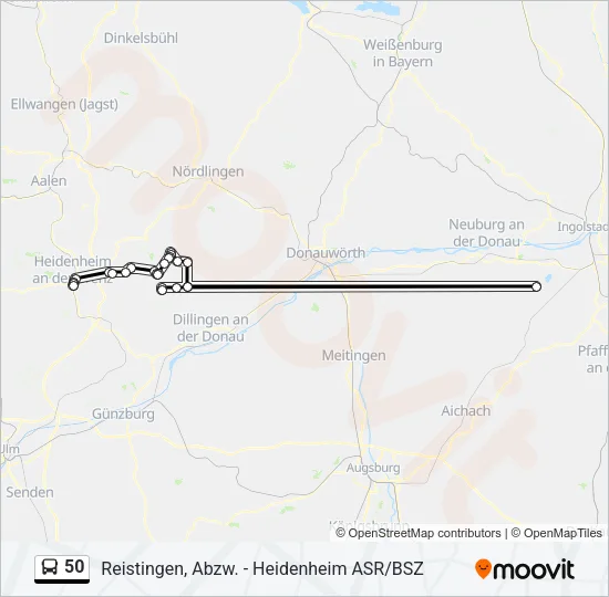 50 Bus Line Map
