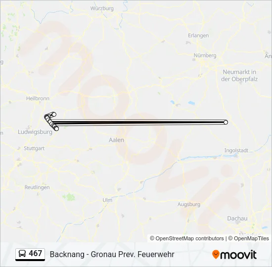 467 Bus Line Map