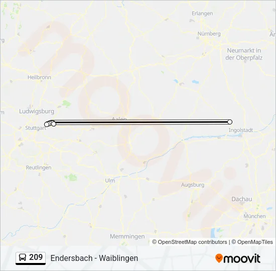 209 Bus Line Map