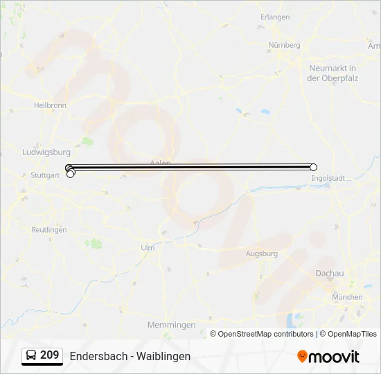 Автобус 209: карта маршрута