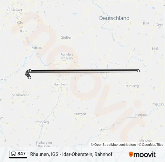 847 Bus Line Map