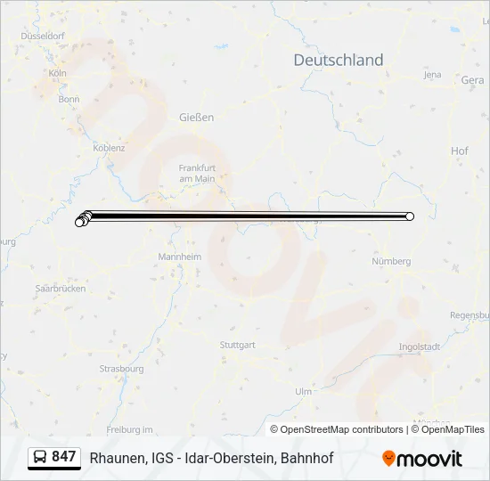 847 Bus Line Map
