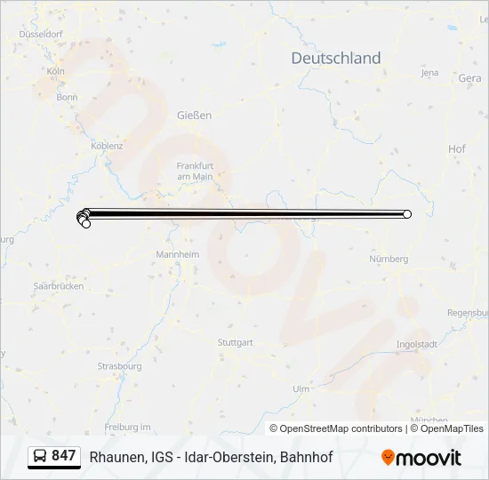 847 Bus Line Map