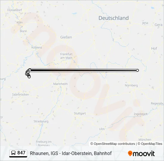 847 Bus Line Map