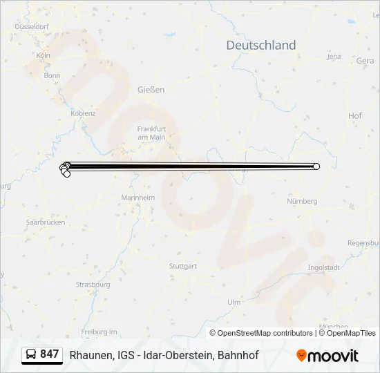 847 Bus Line Map