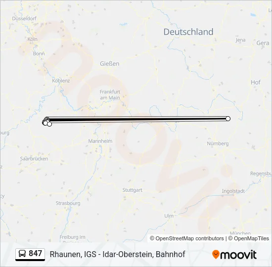 847 Bus Line Map