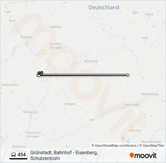 454 Bus Line Map