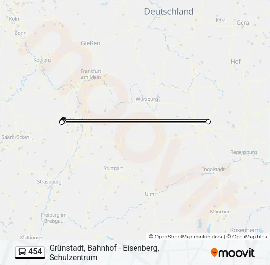 454 Bus Line Map