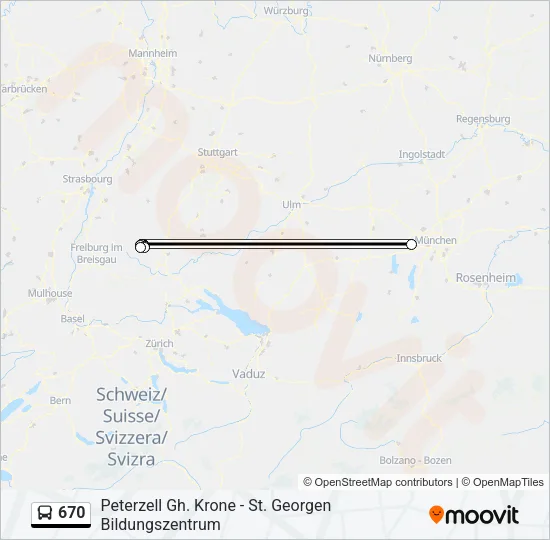 670 Bus Line Map
