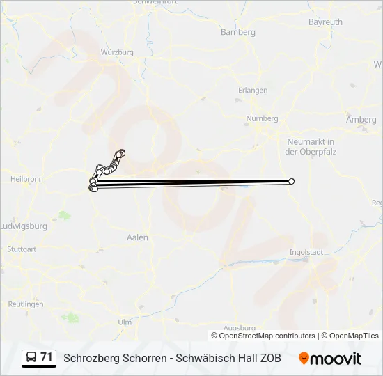 71 Bus Line Map