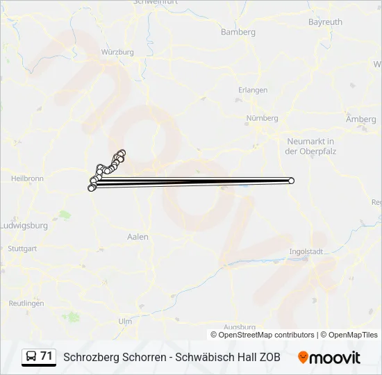 71 Bus Line Map