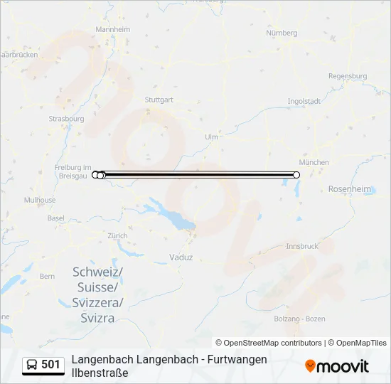 501 Bus Line Map