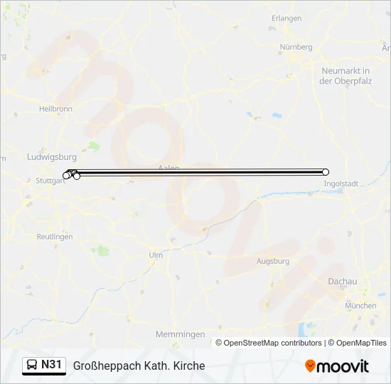 N31 Bus Line Map