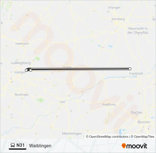 N31 Bus Line Map