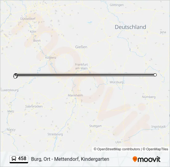 458 Bus Line Map