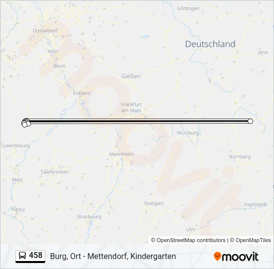 458 Bus Line Map
