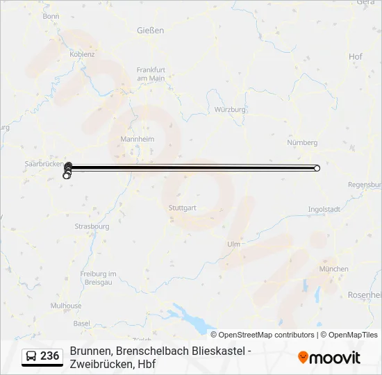 Автобус 236: карта маршрута