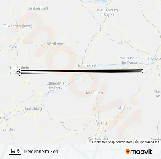 5 Bus Line Map