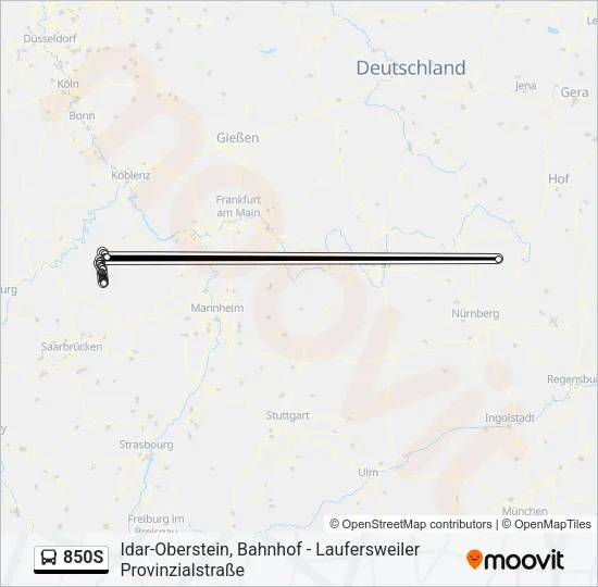 850S Bus Line Map