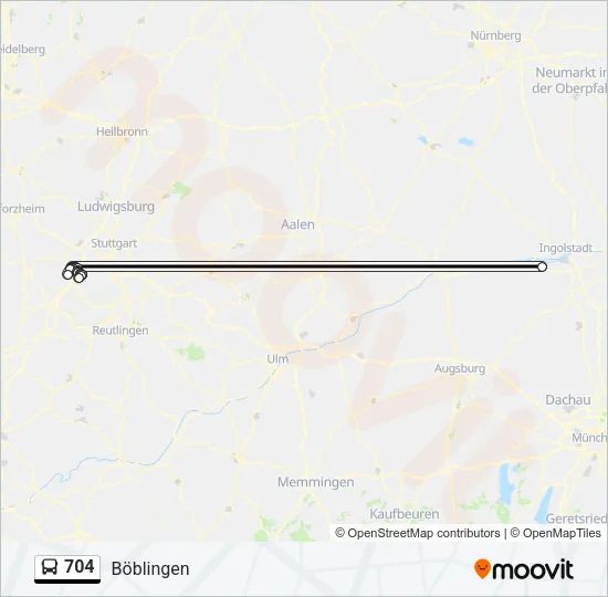 704 Bus Line Map