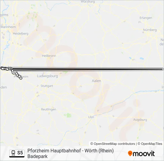 Поезд S5: карта маршрута