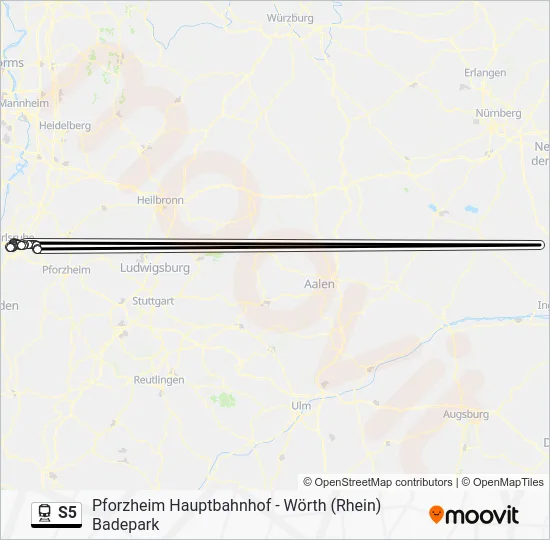 Поезд S5: карта маршрута