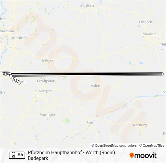 Поезд S5: карта маршрута