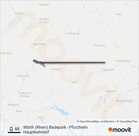 Поезд S5: карта маршрута