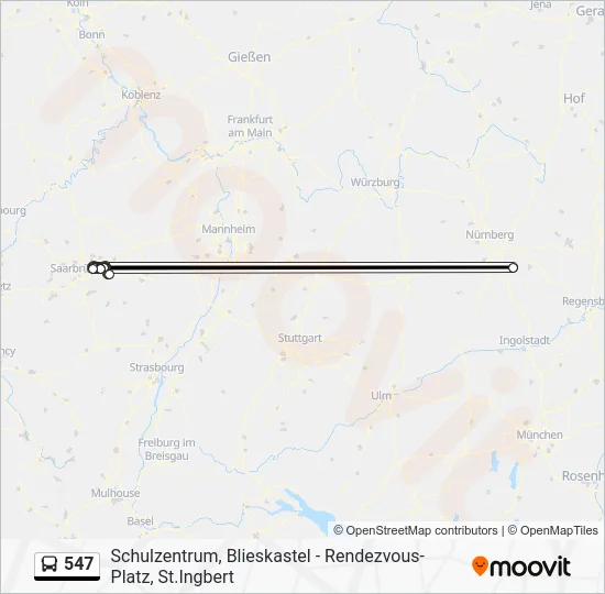 Автобус 547: карта маршрута