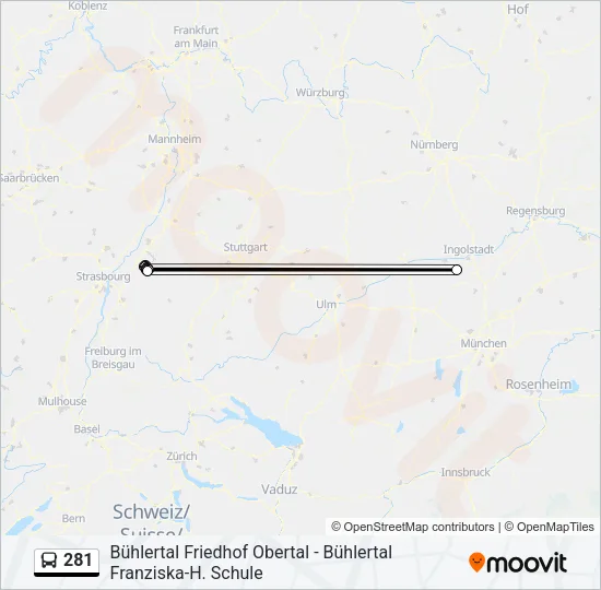281 Bus Line Map