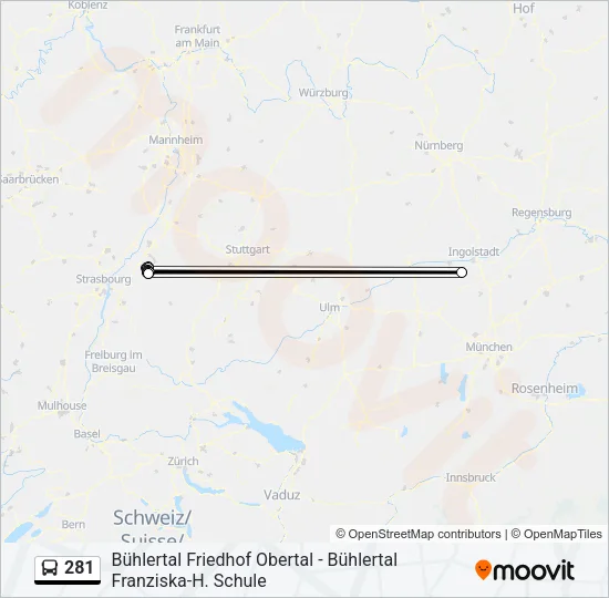 281 Bus Line Map