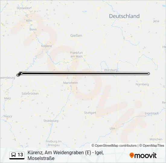 13 Bus Line Map