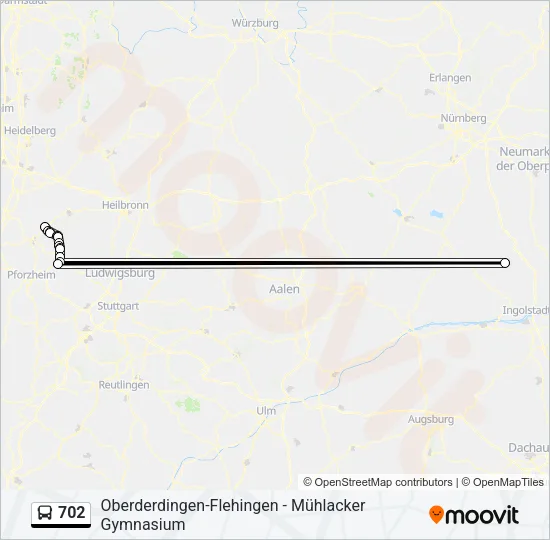 702 Bus Line Map