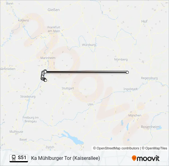 S51 Train Line Map