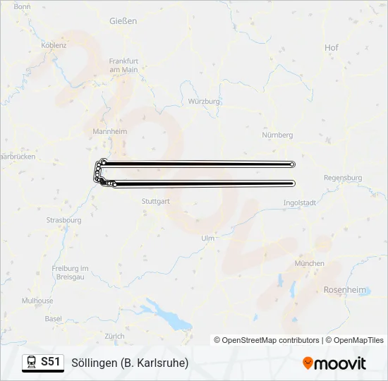 S51 Train Line Map
