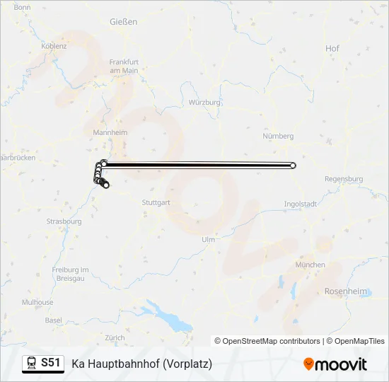 S51 Train Line Map