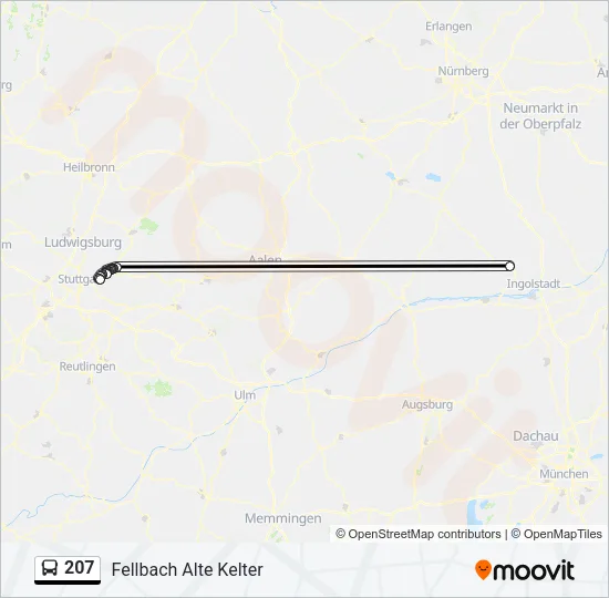 207 Bus Line Map