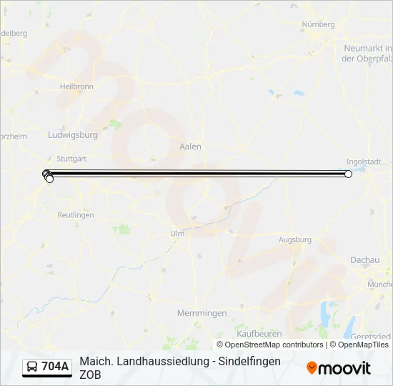 704A Bus Line Map