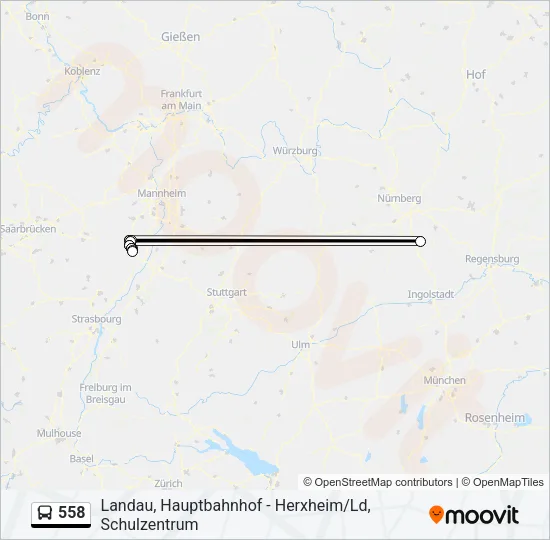 558 Bus Line Map
