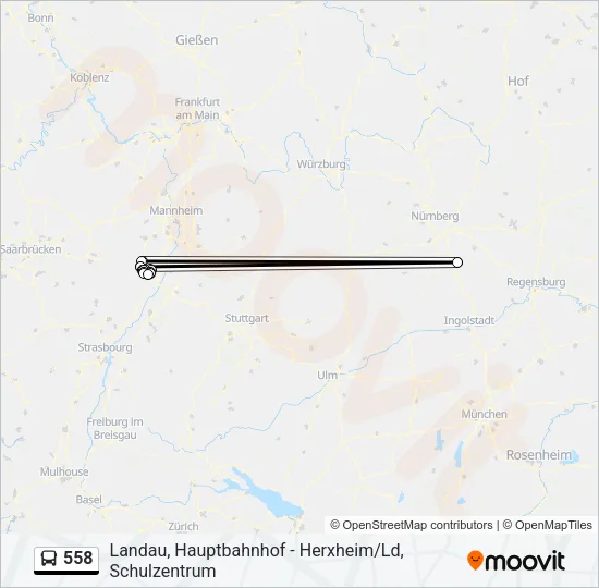 558 Bus Line Map