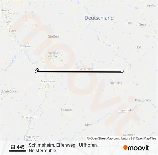 Автобус 445: карта маршрута