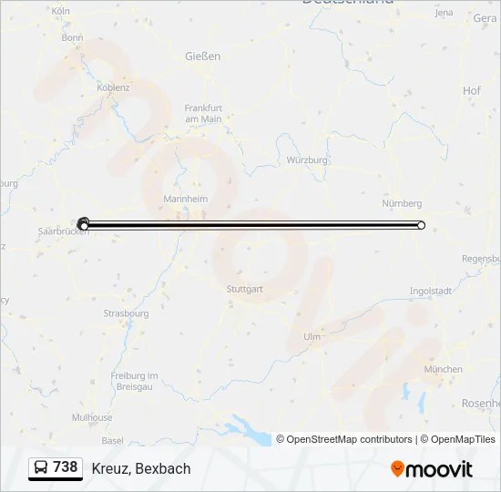 738 Bus Line Map